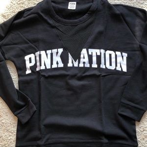 Victoria secret PINK NATION mesh panel sweater